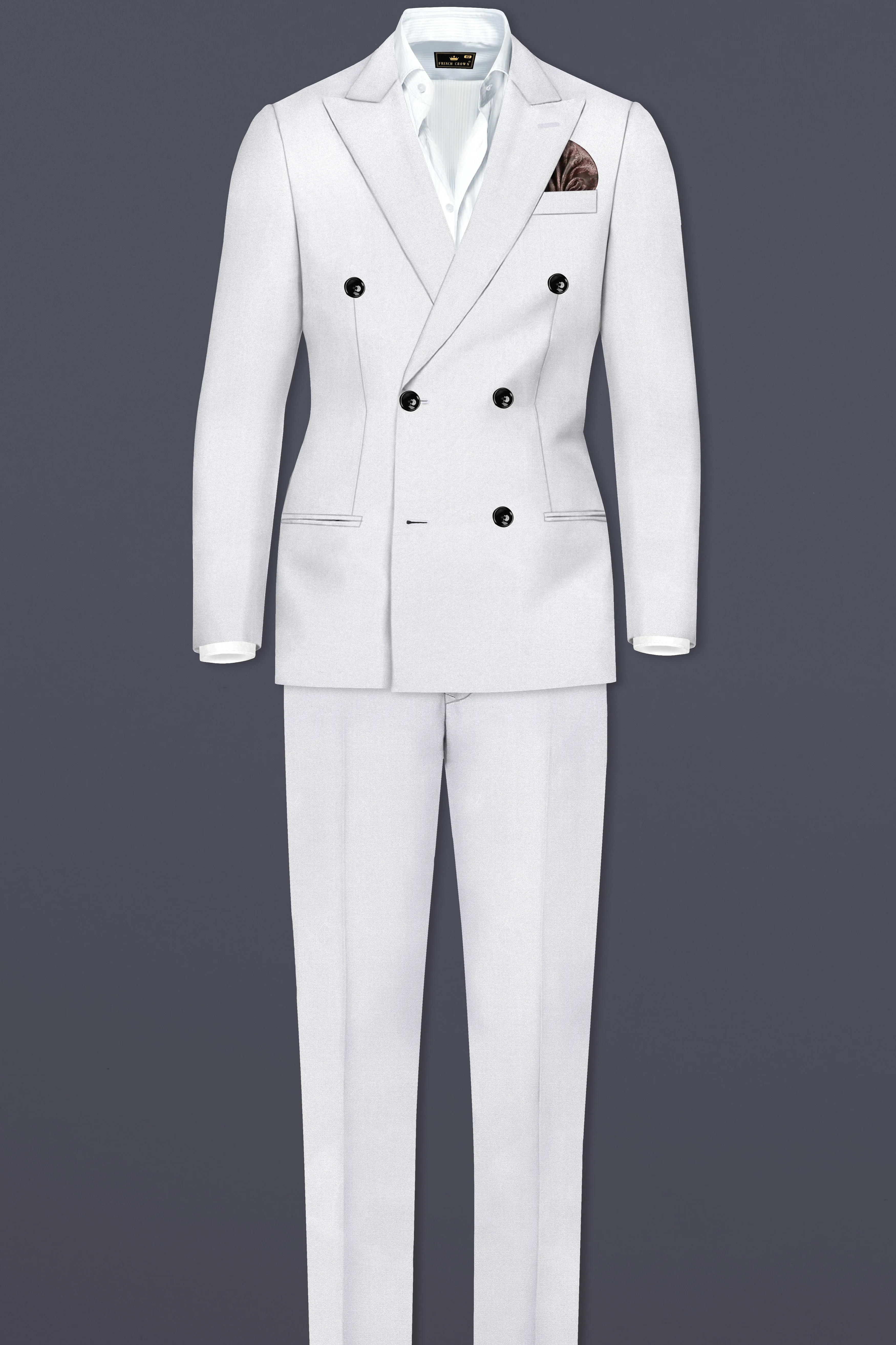 Amethyst Smoke Gray Double-Breasted Blazer