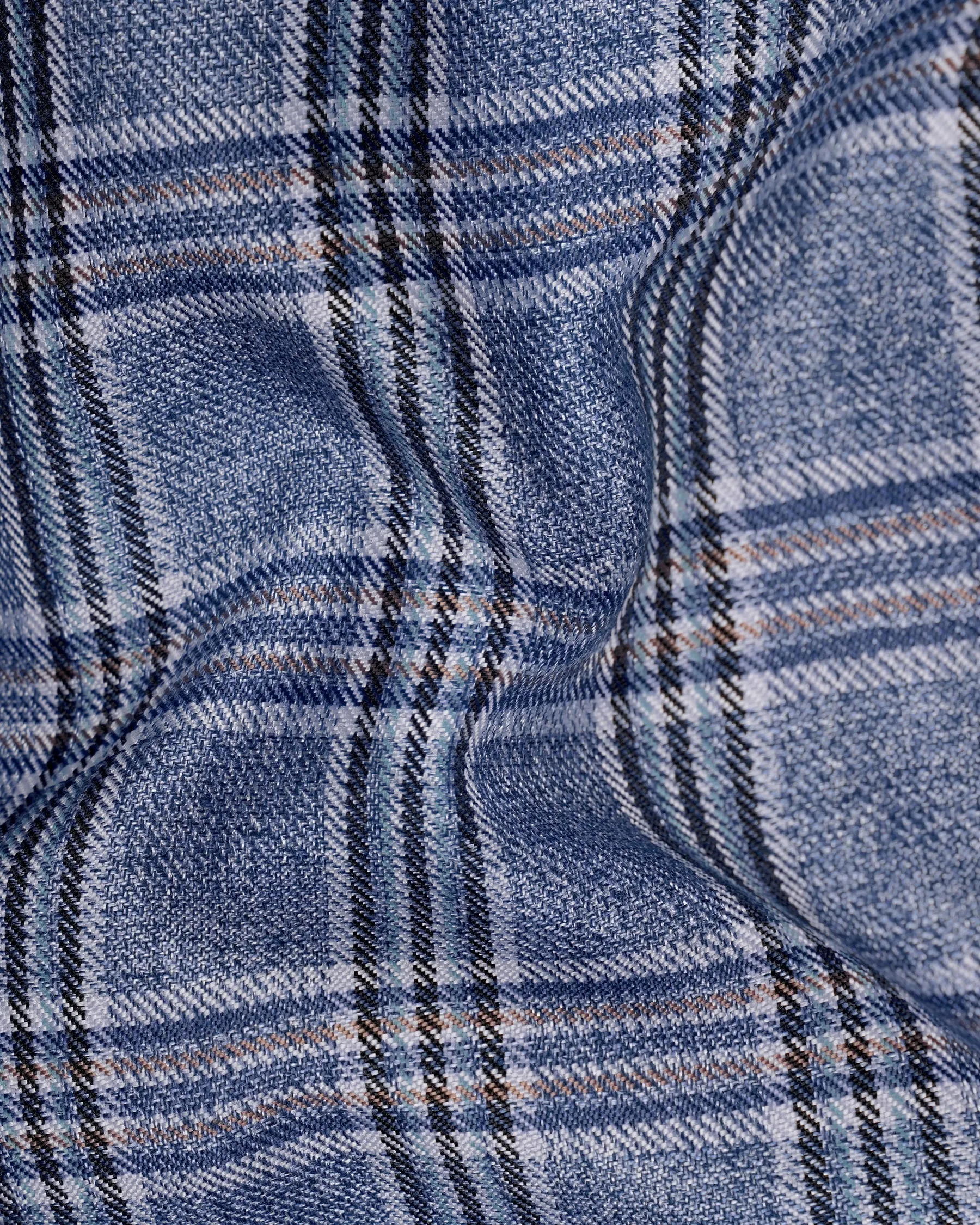 Bayoux Blue Plaid Waistcoat