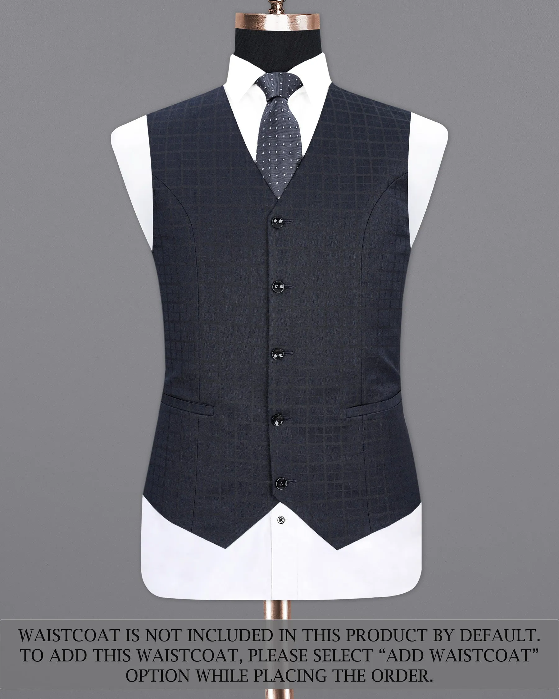 Bleached Cedar Navy Blue subtle Plaid Single Breasted Suit