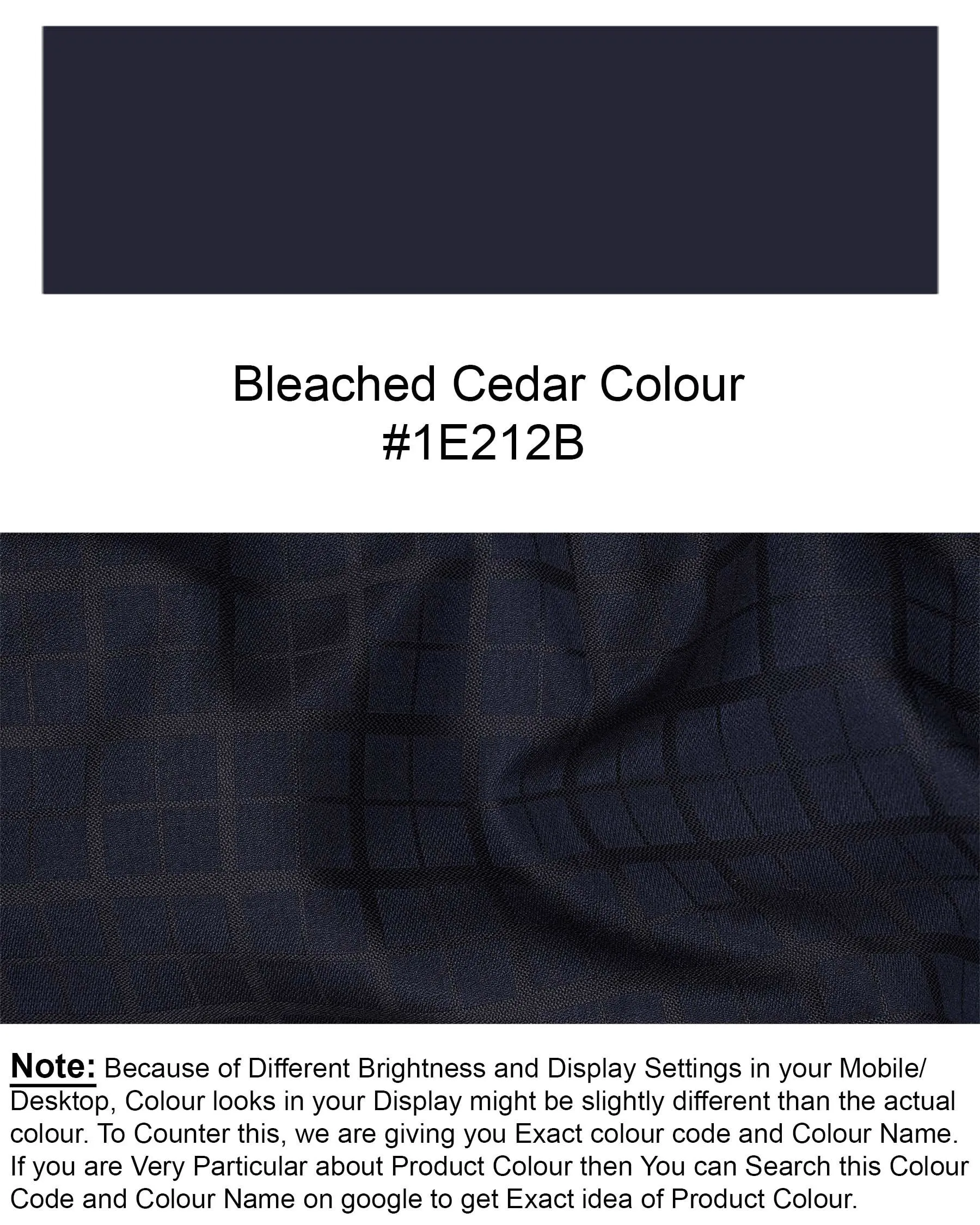 Bleached Cedar Navy Blue subtle Plaid Single Breasted Suit