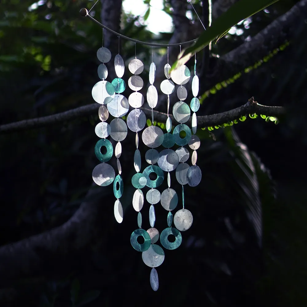 Blue Inverted Arch Capiz Wind Chime