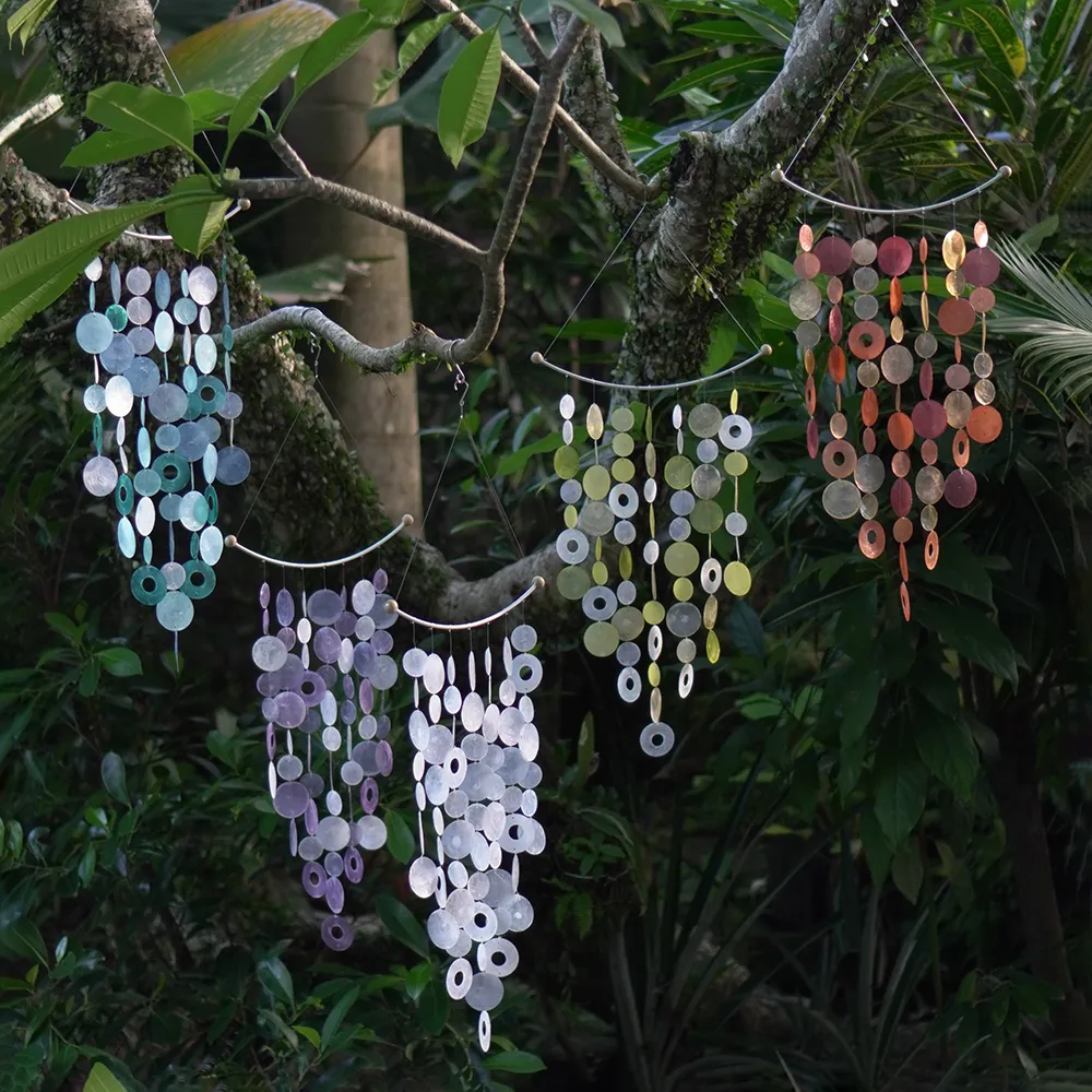 Blue Inverted Arch Capiz Wind Chime