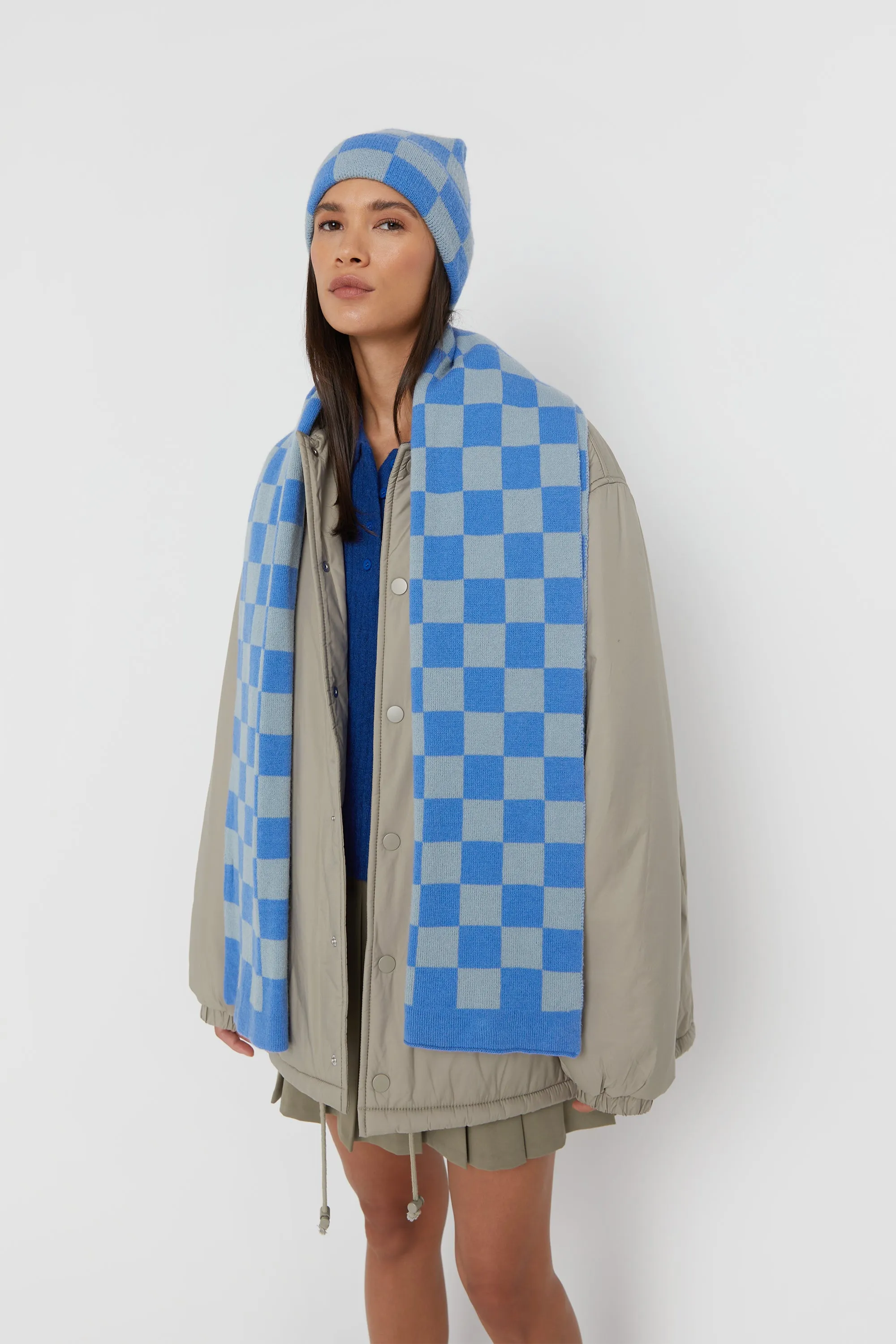CHECKERED BEANIE