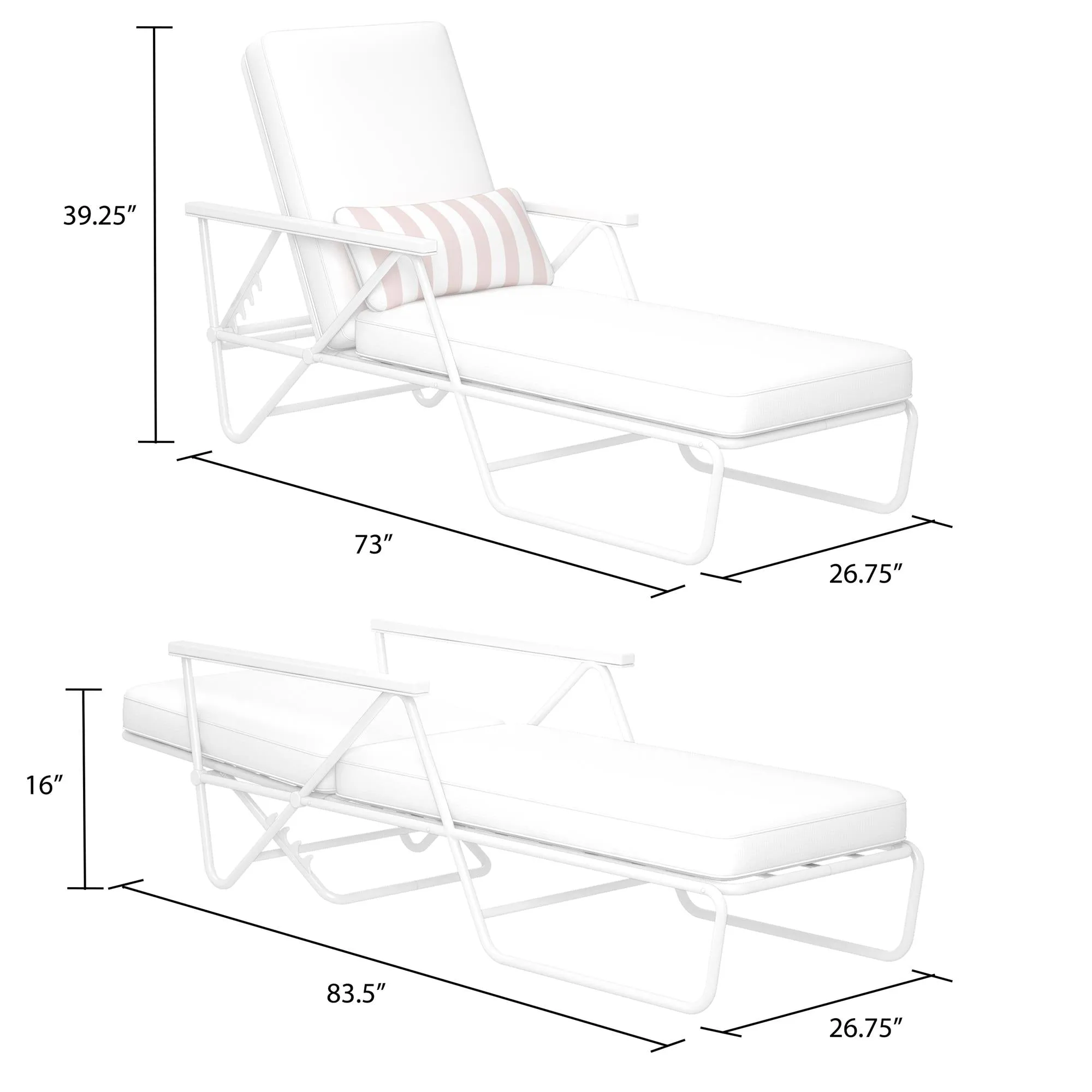 Novogratz Connie Outdoor Chaise Lounge