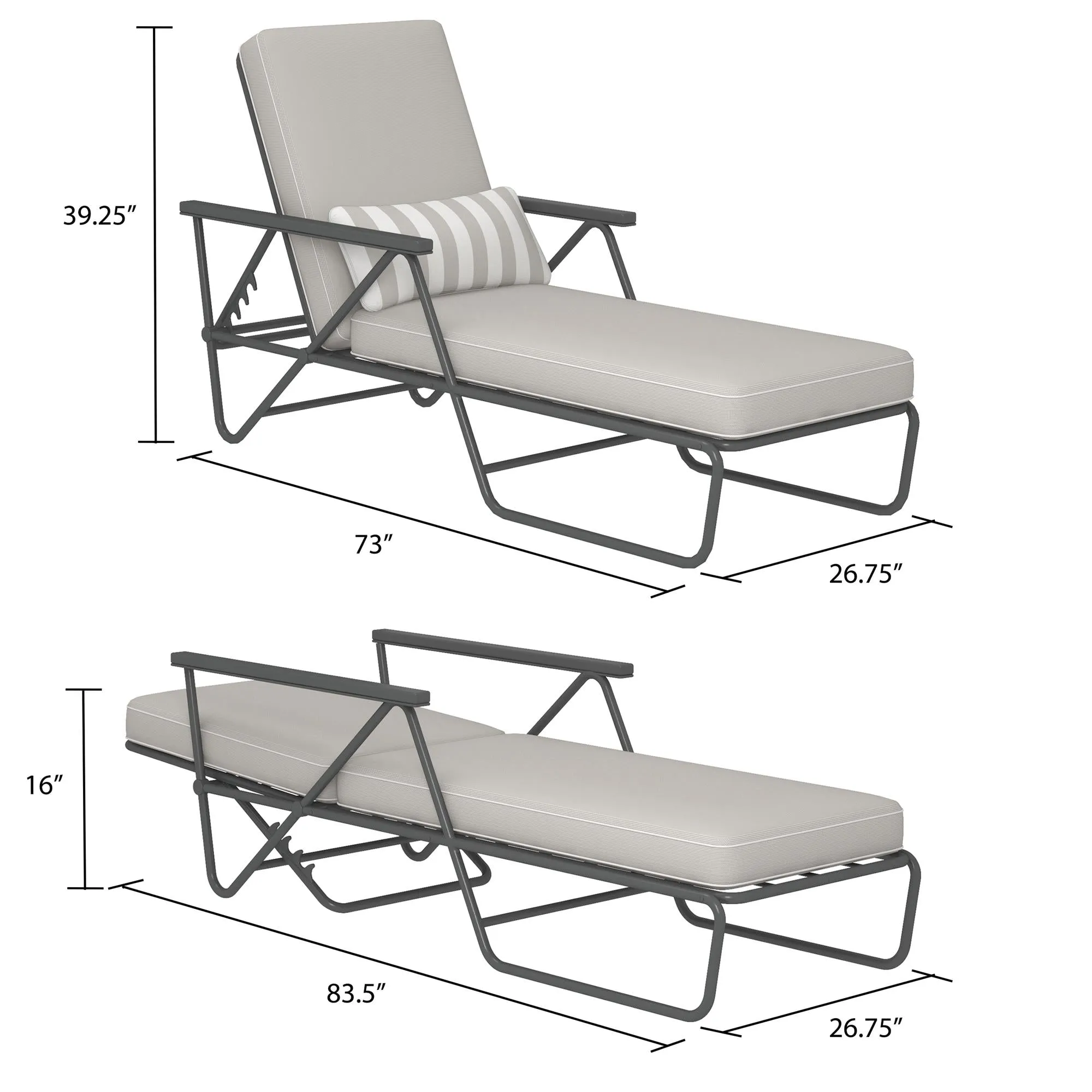 Novogratz Connie Outdoor Chaise Lounge