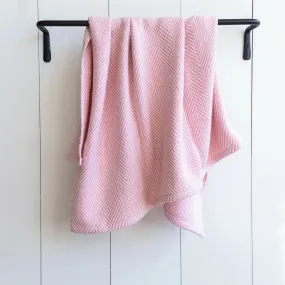 Pink Handwoven Cotton Baby Blanket