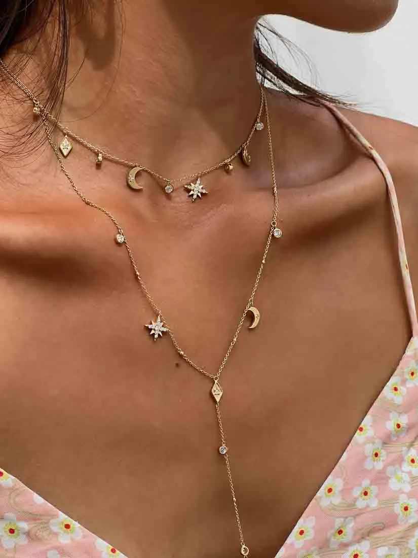 Selene Long Lariat - Gold