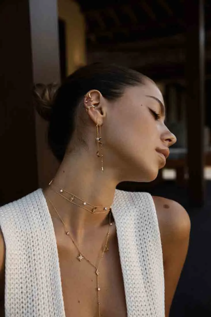 Selene Long Lariat - Gold