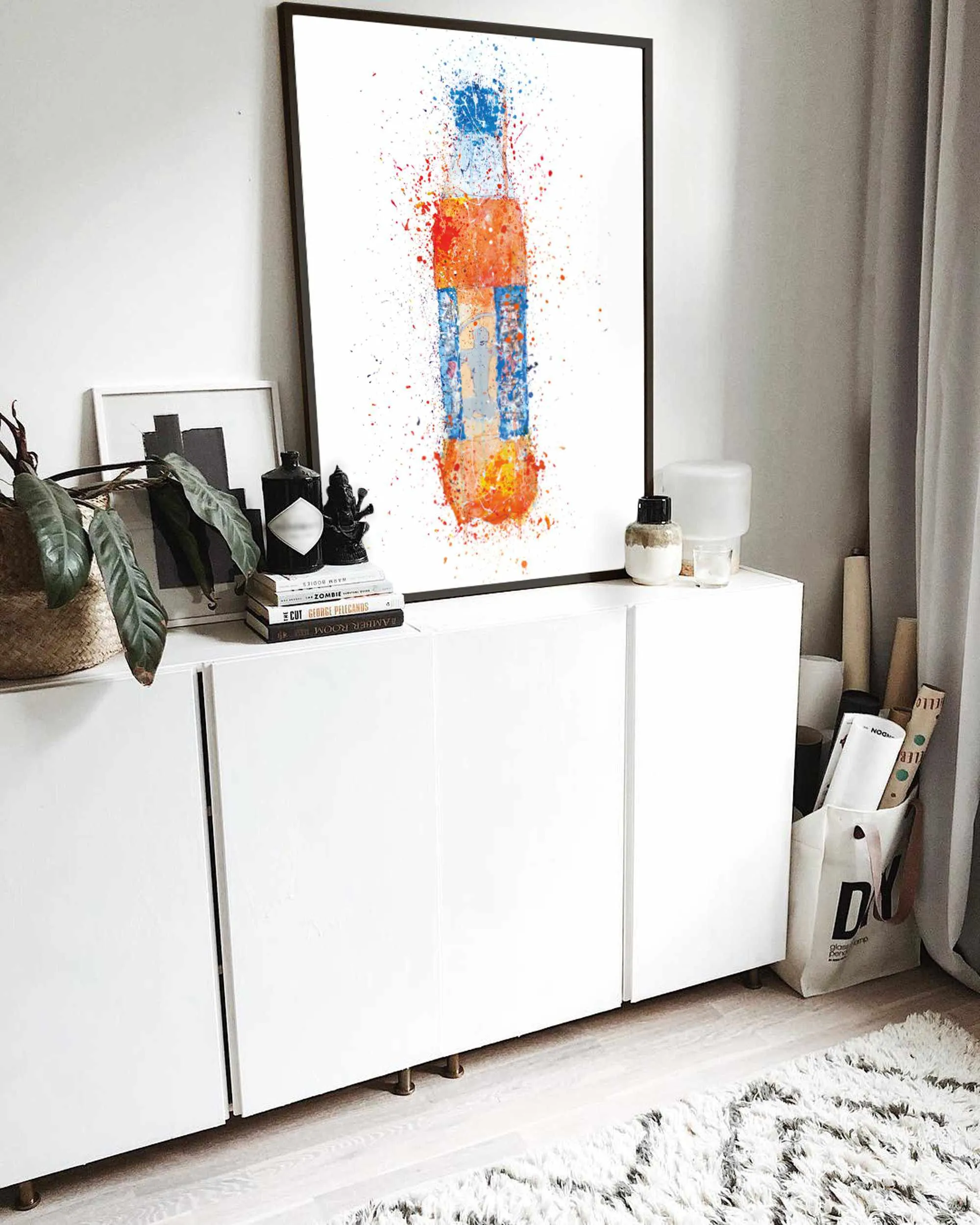 Soda Bottle Wall Art Print 'Tangerine'