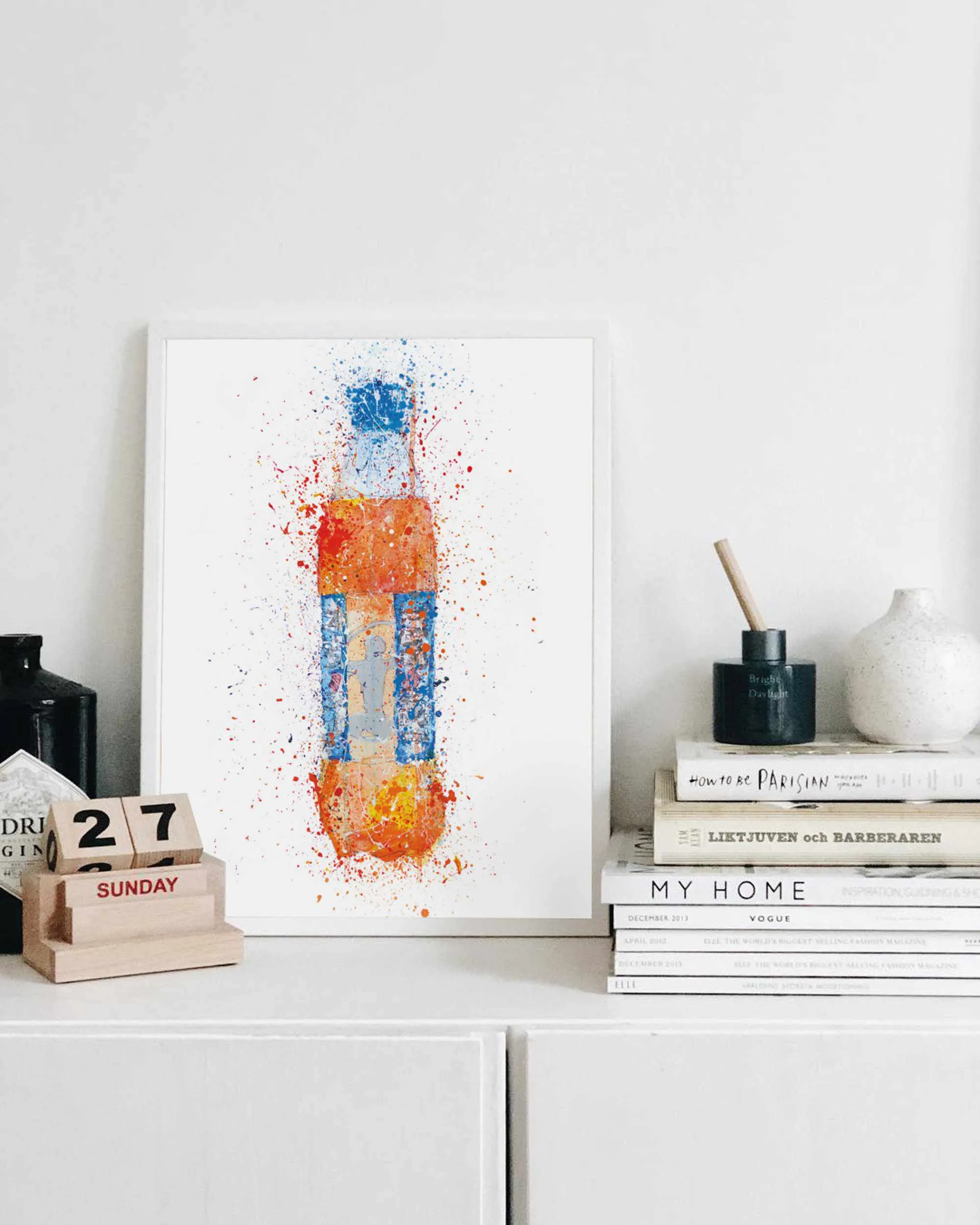 Soda Bottle Wall Art Print 'Tangerine'
