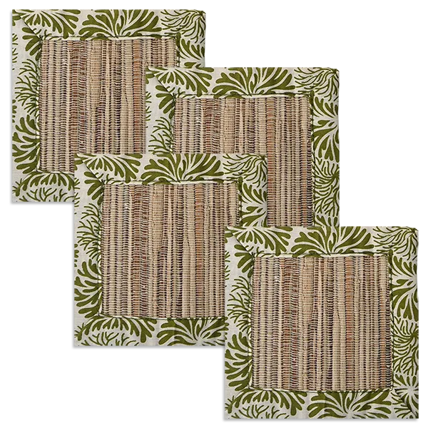 Tumbleweed Avocado Waterlily Coaster, set of 4